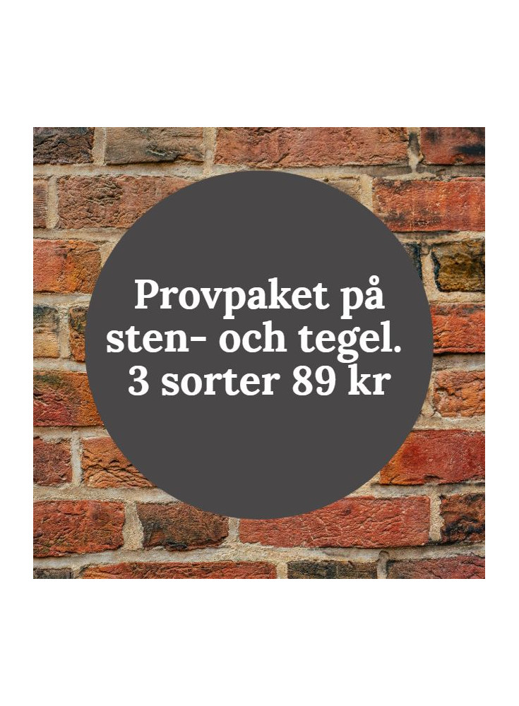 Provpaket på stenvägg och tegelvägg. Välj 3 olika sorter för 89 kr.