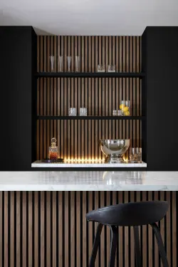 Ribbpanel för Badrum Valnöt 240cm